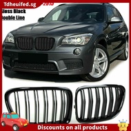 [In Stock]Glossy Black Front Bumper Dual Slat Front Kidney Grill Grille For-BMW X1 Series E84 SDrive XDrive 2009-2015