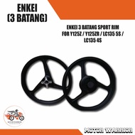 Sport Rim Enkei 3 batang Y125Z/ Y125ZR/ LC135 5S  4 speed 4s warna susu putih, hitam mati