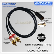 CN HEAD - Audio cable 1x Mini Female TRRS 3.5 mm to 2x RCA EMS GEISLER - JUAN AUDIO