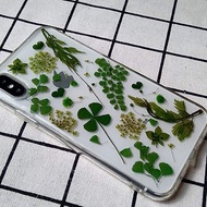 手作手機保護殼,iPhone X,iPhone xs, 綠葉