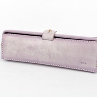 MOOS 美式復古 醫生口金包設計 的 皮革筆盒 (薰衣草色)