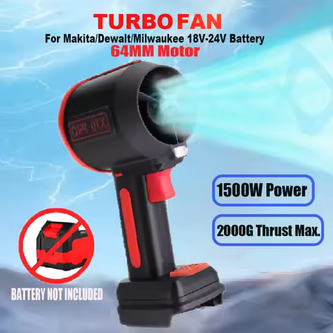 64mm Brushless Turbo Fan 1500W Powerful Air Blower for Delwat/Makita,Max 2000g Thrust Car Washing Sn