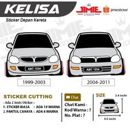 Sticker Kereta Perodua Kelisa dan Licca , Custom Warna dan Nombor Plate.