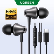 UGREEN Type C 3.5mm Headphone In-Ear Earphone Wired Earphones Metal HiFi Stereo Sound Earpiece with 