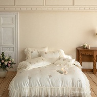 New French Style 50ss Clean Light Four-Piece Set Huanxiang 2026 White Tea Kit Wo Embroidery 1.8m Er 