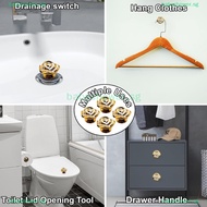 Babyshower 1PCS Toilet  Button Door Handle Plastic Handle Flower Toilet Top Press Tool Handle Cabinets Drawers Wardrobes Home Tools SG