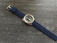 22mm藍色高質感矽膠錶帶,替代小沛 潛水錶 DIVER 雙凹溝紋oris  promaster seiko