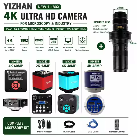 1080P 4K 2K FULL HD Industrial Microscope Camera HDMI USB TYPE-C C-Mount Digital Camera Via Type Mea