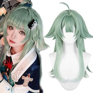 HuoHuo Cosplay Wig Amine Game Honkai Star Rail Cosplay Green Long Wavy Hair Wigs with Bangs for Woma