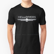 Helldivers Logo T Shirt 100% Cotton Helldivers Ps Plus Playstation Video Game Ps3 Ps4 Psp Guns Actio