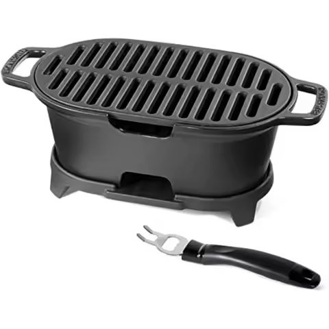 Mini 100 Cast Iron Hibachi Grill Tabletop Small Portable Charcoal Grill for Outdoor Camping Jnese BB