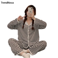 Pyjamas Set Long Sleeve Sleepwear Korean Summer Baju Tidur Women Pajamas Seluar Tidur Wanita Comfort Loose