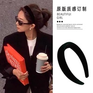 Fever Same Style Black Velvet Headband High-End High Skull Headband Retro Hairpin Female Autumn Wint