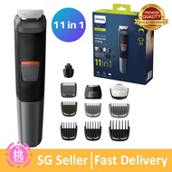 Philips 10 in 1 Trimmer, Series 3000 / 5000 Grooming Kit, Hair Clipper and Body Groomer with Nose Trimmer- MG3747/MG5730