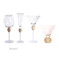 [Kesoto1] Cocktail Glass Champagne Glasses Gold Rim Clear Drinkware Dessert Cups Drinking Coupe Glas