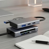 6-in-1 USB C 3.0 Docking Station with SD/TF/CF Card Readers for Laptops