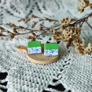 [SG] Handmade Kueh Salat stud, food miniature clay earrings, clip on