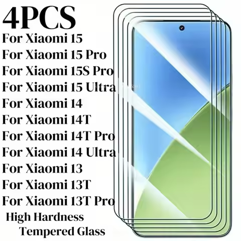 4Pcs 9H Tempered Glass for Xiaomi 13 Pro 13 Ultra 15 Pro 15s Ultra 13 Lite Full Coverage Screen Prot