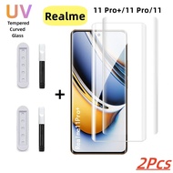 3D Curved Full Glue UV Tempered Glass for Realme GT Neo6 SE Narzo 60 P1 P2 6T 10 11 12 13 GT7 14 Pro