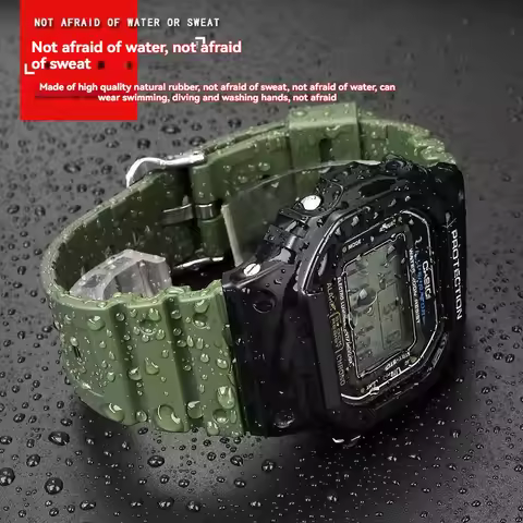 For Casio DW5600 DW-5610 GW-5000 GW-M5610 GW-B5600 GA2100 GA2110 Resin Silicone Watch Strap 16mm Wat