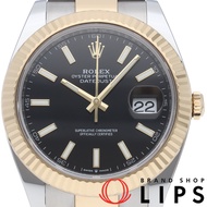 Rolex Datejust 41 Men's Watch Oyster Datejust 41 126333 Box Warranty K18YG/SS Men's Watch Black Poli