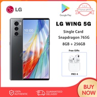 LG WING 5G LM-F100TM โทรศัพท์มือถือปลดล็อคพลิกหน้าจอคู่โทรศัพท์ 6.8 นิ้ว 8GB + 256GB Snapdragon 765 Android NFC มาร์ทโฟน