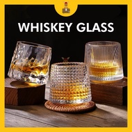 Spinnable Whiskey Glass Cocktail Brandy Tequila Cognac Spinning Rotatable Beer Glass Soju Glass Cup 旋转玻璃威士忌杯