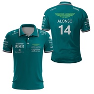 For Aston Martin 14 Alonso Driver 2025 F1 Racing Team Motorsport Sports Polo Shirt Car Fans Green Do