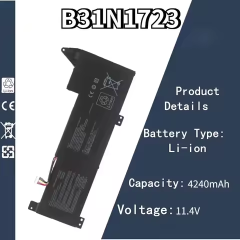 11.4V 4240mAh B31N1723 Laptop Battery For ASUS FX570ZD YX570Z X570UD X570DD K570ZD B31N1723 Battery