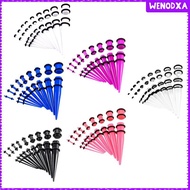 [Wenodxa] 18 Pieces Ear Gauges Stretching Kit  Taper 14G-00G Expanders Piercings Jewelry