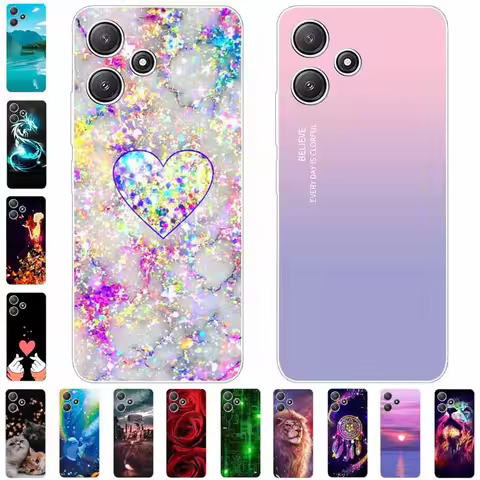 For Xiaomi Redmi 12 4G 5G Case Silicone Painted Soft Clear Cover for XIAOMI Redmi 12 4G 6.79'' Shell
