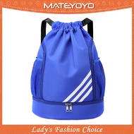 MATEYOYO Drawstring Backpack Bag Outdoor Waterproof Gym Backpack Sports Yoga Gym Swim Bag Nylon Fib