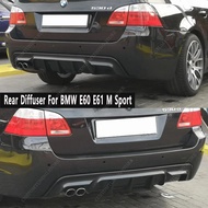 For BMW E60 E61 M Performance Style Gloss Black Rear Diffuser 5 Series M Pack 2004-2010 Rear Bumper 