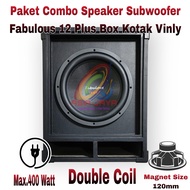 Paket Combo Speaker Subwoofer ADX Fabulous 12 inch Double Coil Plus Plus Box Kotak Vinyl 12 Inch