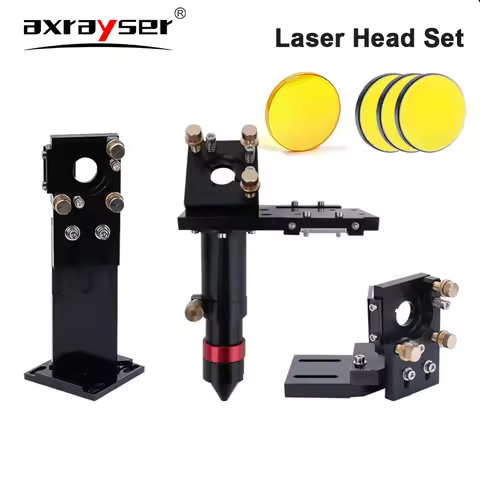 CO2 Laser Head Set 3Pcs D25 Si/Mo Mirrors 1PC CVD/PVD Focusing Lens D20 FL38.1/50.8/63.5/101.6mm for