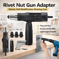 Electric Pull Rivet Conversion Adapter Electric Rivet Nut Gun Riveting Drill Adaptor Nut Tool Electr