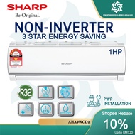 【LOWEST PRICE】Sharp 1HP/1.5HP/2HP/2.5HP Non Inverter Air Conditioner R32 Aircond Self-Cleaning