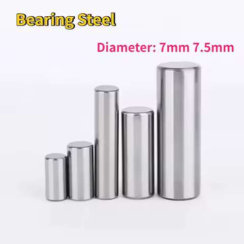 10-20pcs Bearing Steel Hard Shaft Needle Roller Dia.7mm 7.5mm Bearing Steel Cylindrical Pin Round St
