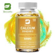 BEWORTHS Vitamin D3 K2 B12 Capsules --4-in-1 Calcium 600 mg support overall health.Enhances immunity