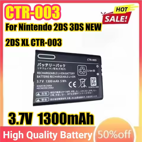1300mAh CTR-003 Batteries For Nintendo 2DS 3DS NEW 2DS XL CTR-003 For Nintendo 3DS N3DS Gamepad Cont