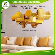 Gs Lighting Acrylic Decorative Hexagon Mirror Wall Sticker Gold/Silver