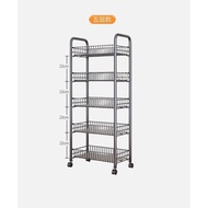 【Ready Stock】☾☁Ornasun 5-layer Kitchen Storage Rack Organizer shelves with wheels Trolley Cart Shelf