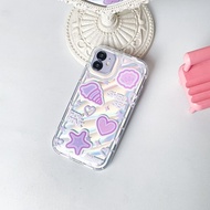 I.Case_Store 2 Dazzle 3D Wave Case Sea Shell Motif PinkGirl Compatible with iphone 7 8 Plus X Xr XsM