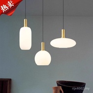 Modern Dining Bar Milk Tea Lamps Simple Designer Chandelier Creative Glass Living Room Table Lamp No