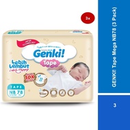 [Carton]Genki Tape Mega NB78/S78/M64/L54/XL42 (x 3 Packs)