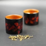 台灣漆器-島嶼。漆 隱約 天然漆 對杯
