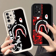 Q-21 bape shark Black white Case for Samsung A35 A30S A05S A50S A50 A13 A15 A55 A14 5G