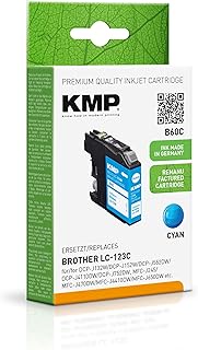 KMP Ink Cartridge Suitable for Brother LC123C - for Brother DCP J172W, DCP J132W, MFC-J 4410DW, etc.