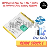 100 Original Oppo A3s / A5s / Realme C1 Battery BLP673 Battery 4230mAh