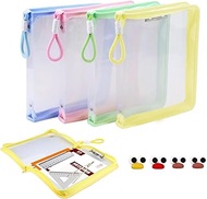 Colored Lever Arch Files Clear Waterproof A4 Size Plastic Folder with Zipper Silicone Rope and Carto
